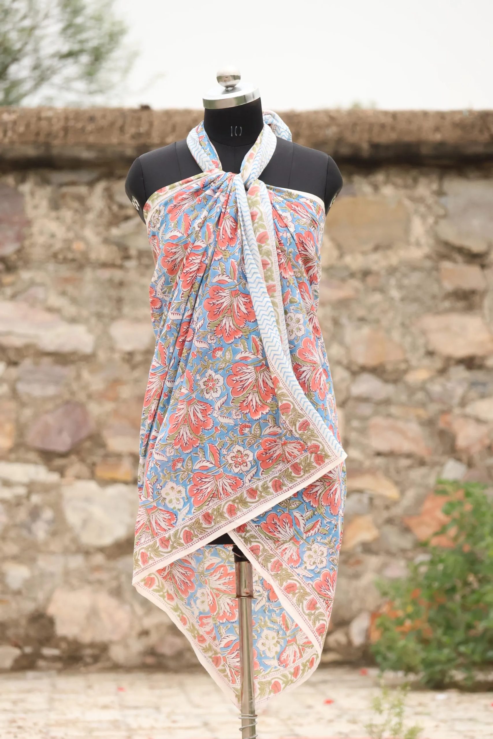 Pastel floral soft cotton vacation dress - Image 5