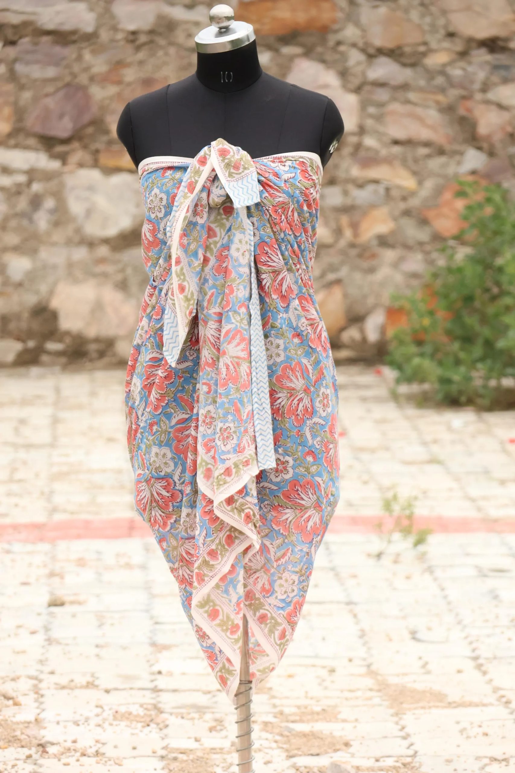 Women's pastel floral lightweight handmade beach dress - Image 4